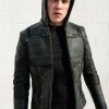 Mens Green Arrow Leather Jacket