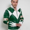 Green Power Ranger Leather Jacket MMPR Cosplay Costume Tommy Jason David Frank