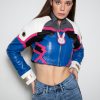 Womens DVA Overwatch Crop Top Leather quilted Jacket boda skins kay micheals