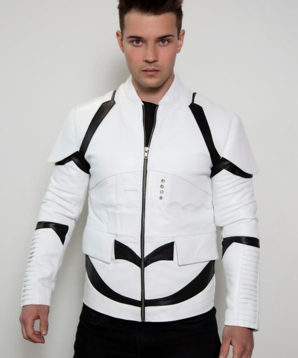 Mens Star Wars Stormtrooper costume leather jacket armor replica