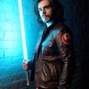 Star Wars Rebel Alliance Leather Jacket Replica Brown Official Disney logo