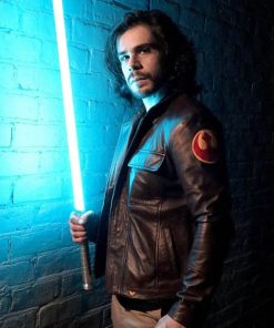 Star Wars Rebel Alliance Leather Jacket Replica Brown Official Disney logo