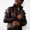 Mens Overwatch Junkrat Leather Jacket Cyber Punk 2077 Brown