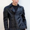 Mens Black Quilted Leather Jacket Hawthorne Luca Jackets