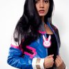Womens Dva Overwatch Leather Jacket Blue