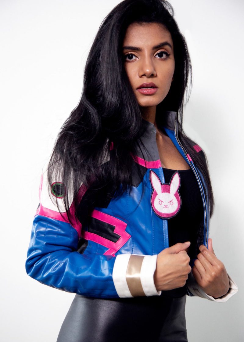 Womens Dva Overwatch Leather Jacket Blue