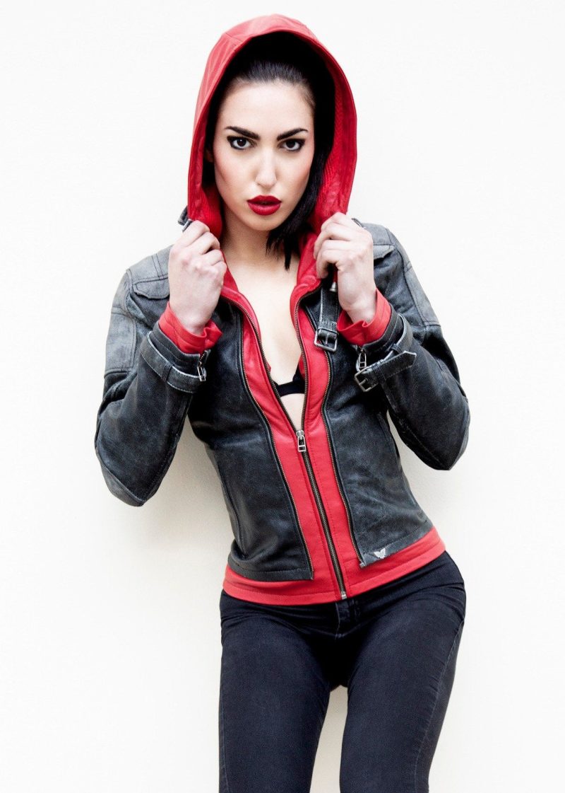 Womens Arkham Knight Red Hood Leather Jacket