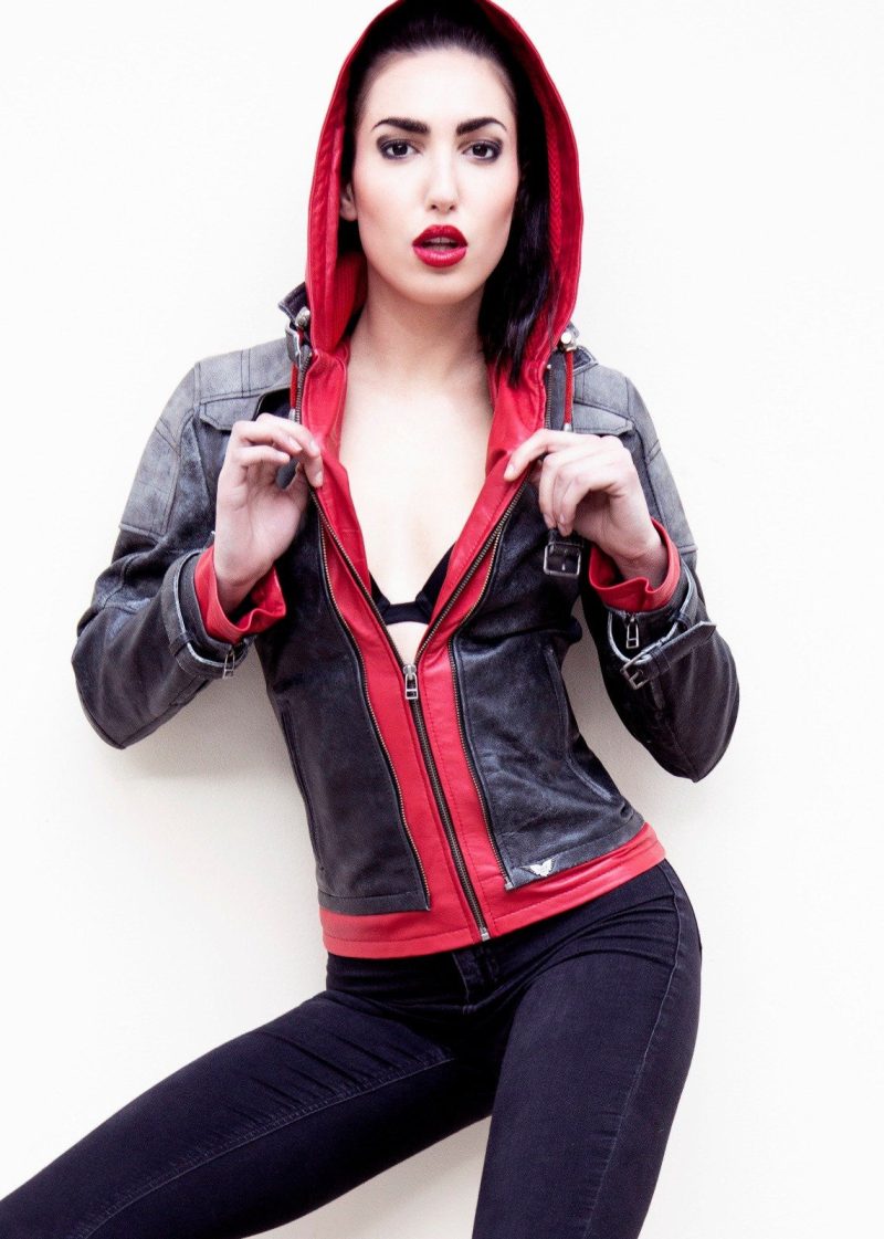 Womens Arkham Knight Red Hood Leather Jacket