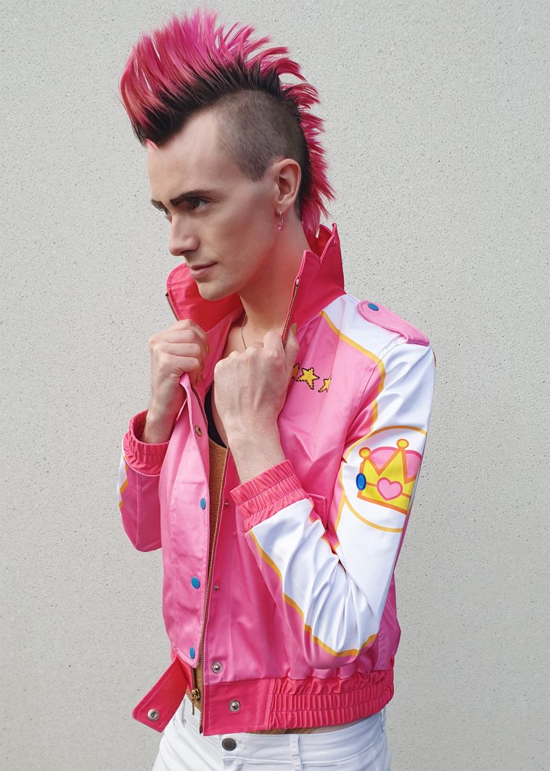 retro gaming pink bomber jacket