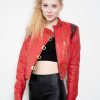 Womens Akira Red Leather Jacket Anime kaneda Crop Top anime film 1988 Bad for Education