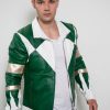 Green Power Ranger Leather Jacket MMPR Cosplay Costume Jason David Frank