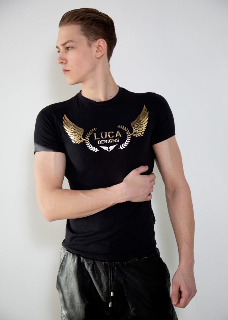Luca Designs Black & Gold Logo Graphic T-Shirt