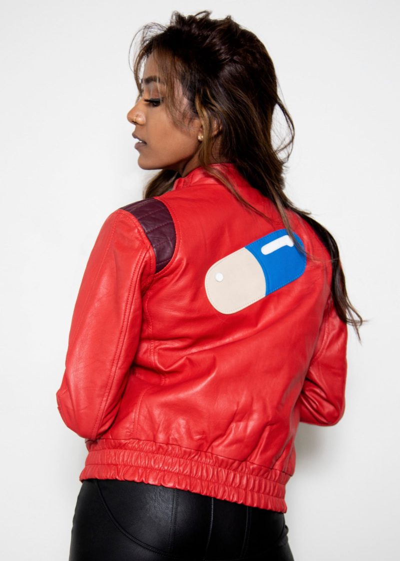 Womens Akira Red Leather Jacket Anime kaneda anime film 1988