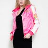Womens Pink Peach Princess Bomber Jacket Super Mario Kart