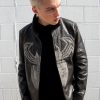 Mens Venom Spiderman Leather Jacket Black