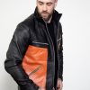Mens Naruto Shippuden Orange Leather Jacket