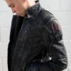 Mens Transformers Autobot Shield Leather Jacket Black Armor