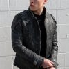 Mens Transformers Autobot Shield Leather Jacket Black Armor