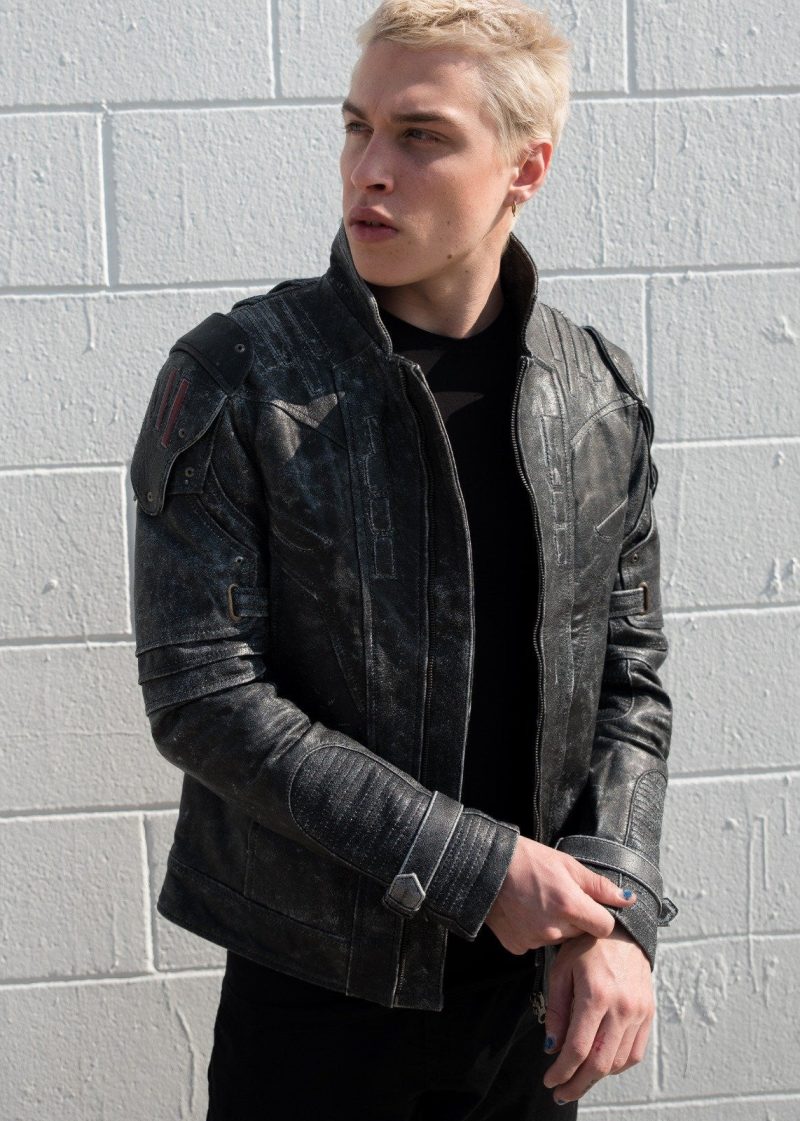 Mens Transformers Autobot Shield Leather Jacket Black Armor