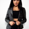 Womens Studded Black Motorcycle Leather Jacket