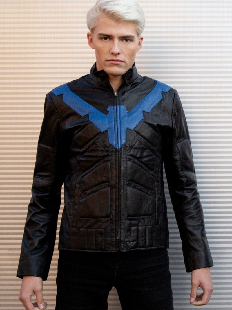 Buy Nightwing Leather jacket DC Blue