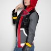 Womens  Sora Kingdom Hearts 3 Game Leather Jacket Black Red Disney Gray