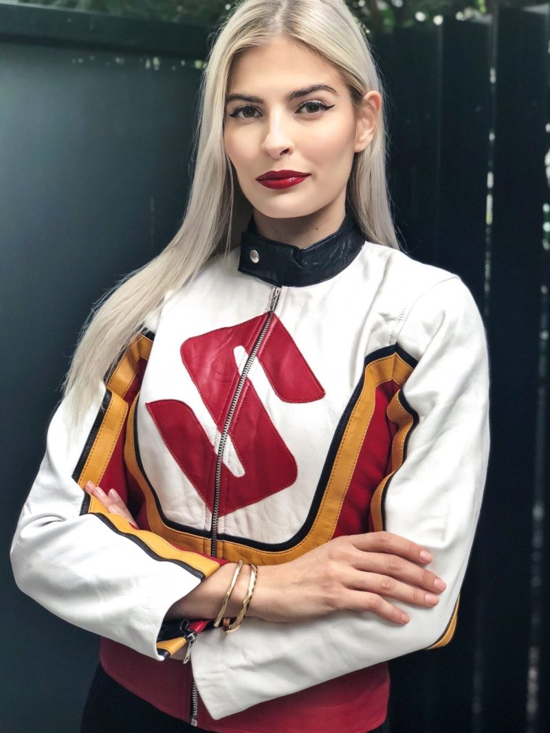 Angelina Jolie Suzuki Hackers Movie Red White Jacket Kate Libby