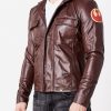 Poe Dameron Star Wars Rebel Alliance Leather Jacket Replica Brown