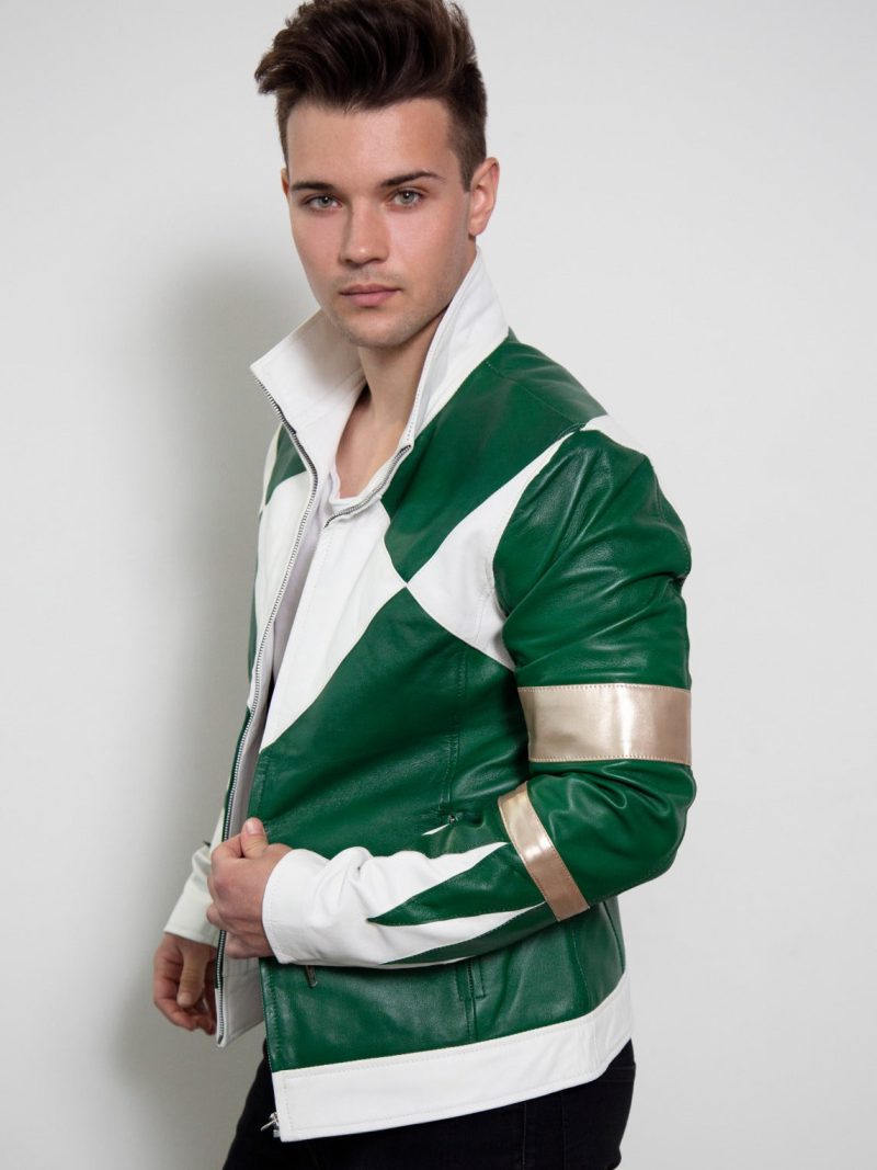 Jason David Frank green ranger leather jacket diamond mmpr