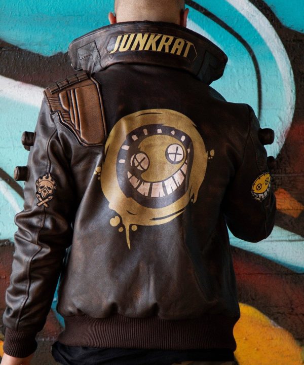 Mens Overwatch Junkrat Leather Jacket