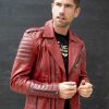 Red Leather Motorcycle Jacket