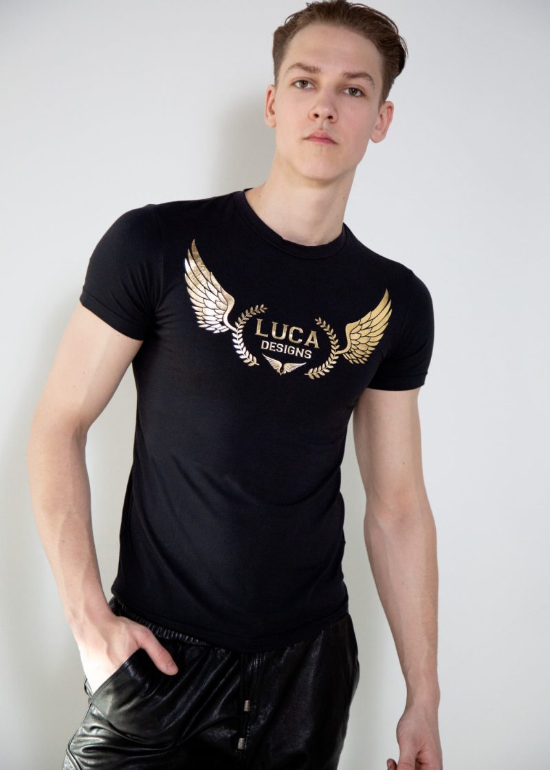 Luca Designs Black & Gold Logo Graphic T-Shirt