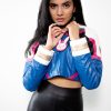 Womens Overwatch DVA Crop Top Leather Jacket Blue