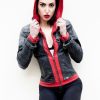 Womens Arkham Knight Red Hood Leather Jacket