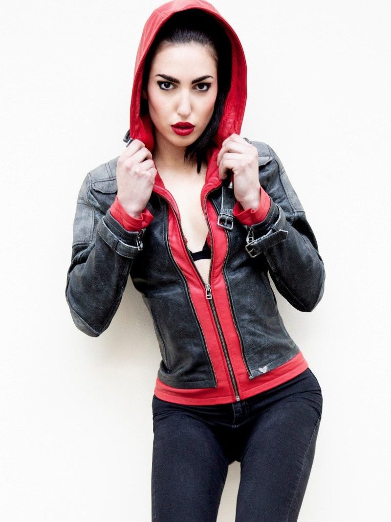 Womens Arkham Knight Red Hood Leather Jacket