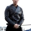 Mens Quilted Leather Motorcycle Biker Jacket Black Balmain