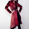 Womens Scarlet Witch Red Leather Trench Coat Red trench coat women