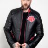 Mens Naruto Akatsuki Cloak Black Leather Jacket