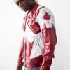 Mens Captain Canuck Comic Red Leather Jacket