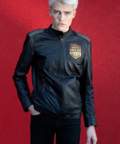 Mens Judge Dredd Black Leather Jacket