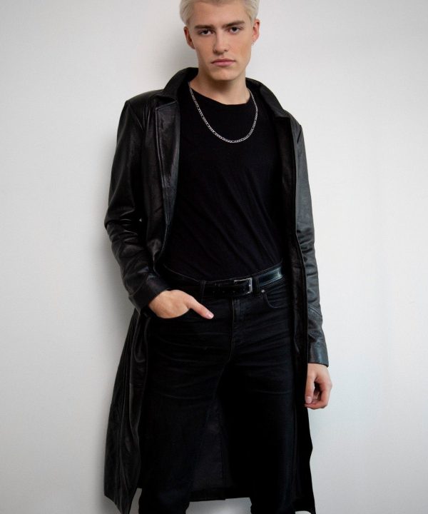 Punisher Black Trench Coat Leather Blade Netflix