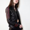 Womens N7 Mass Effect Black Leather Jacket Hoodie