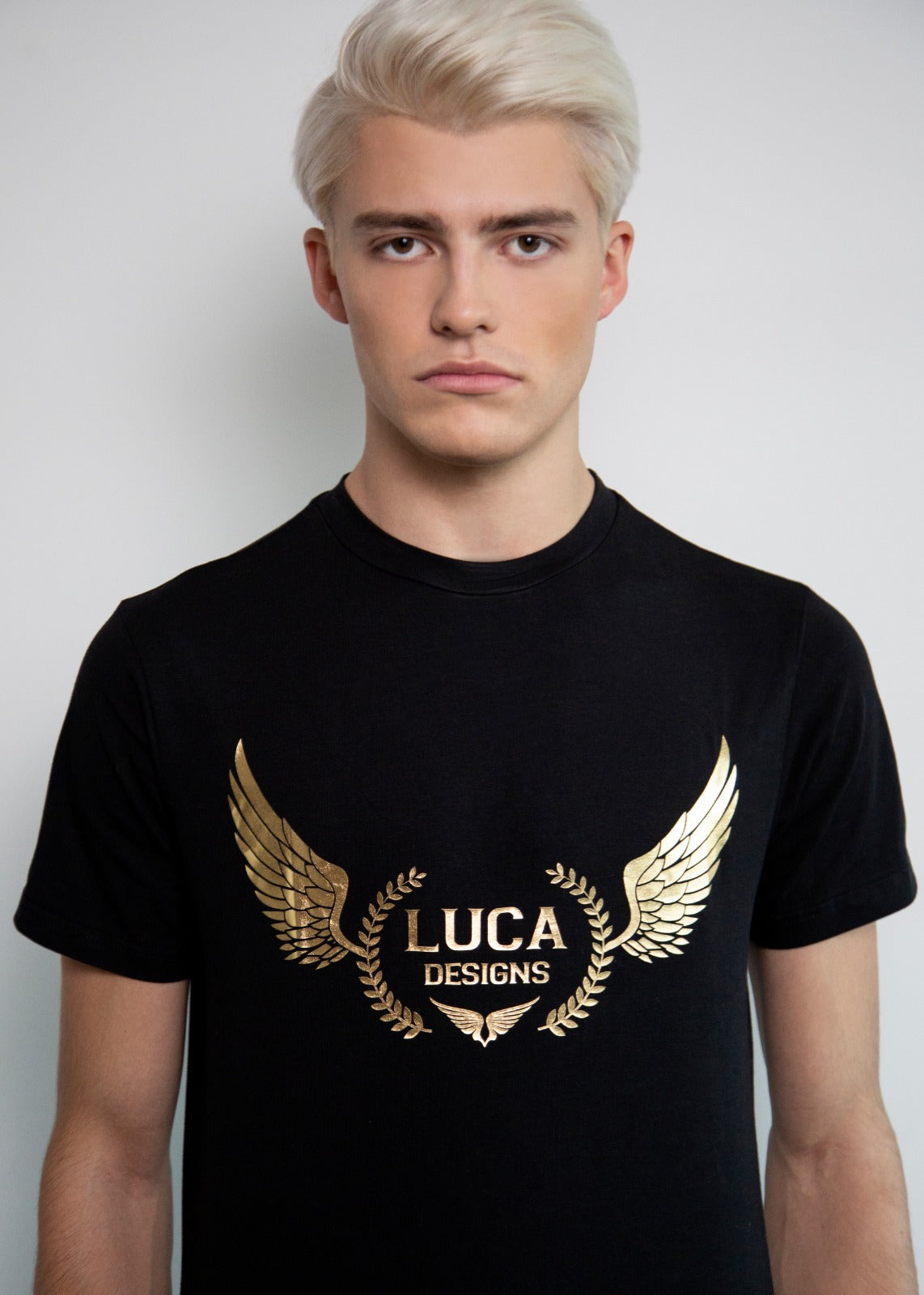 Luca Designs Black & Gold Logo Graphic T-Shirt