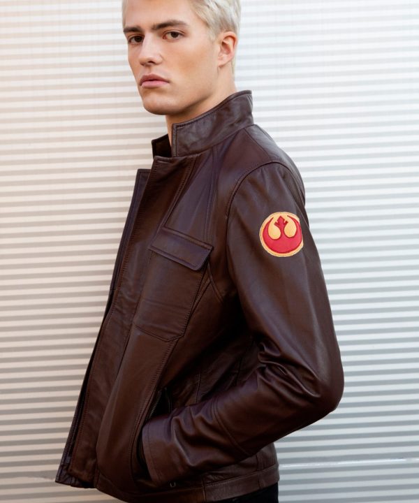 Star Wars Rebel Alliance Leather Jacket Replica Brown Official Disney logo