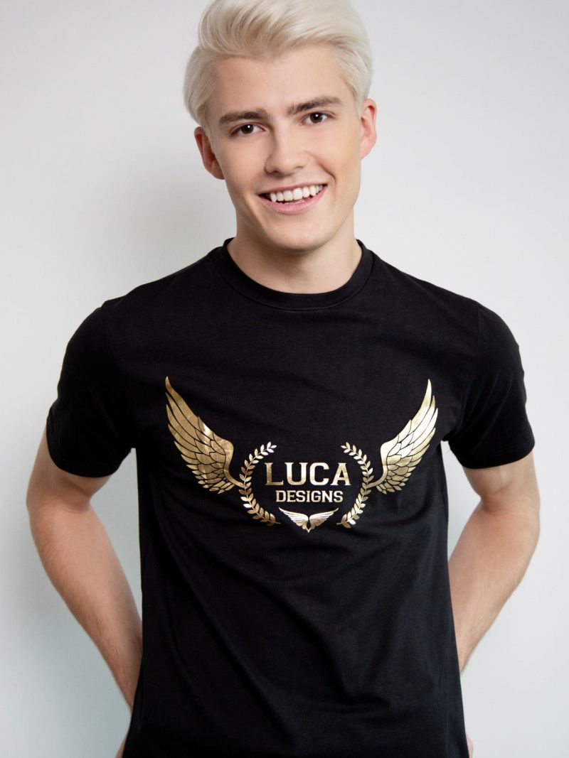 Luca Designs Black & Gold Logo Graphic T-Shirt