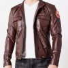 Poe Dameron Star Wars Rebel Alliance Leather Jacket Replica Brown