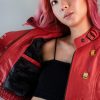 Womens Akira Red Leather Jacket Anime kaneda Crop Top anime film 1988