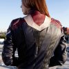 Womens Captain Marvel Leather Jacket Brie Larson Carol Danvers