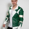 Green Power Ranger Leather Jacket MMPR Cosplay Costume Jason David Frank