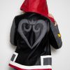 Womens  Sora Kingdom Hearts 3 Game Leather Jacket Black Red Disney Gray